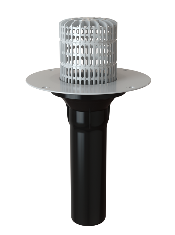 Воронка с корпусом из ПВХ и листвоуловителем  V-PVC 110x450